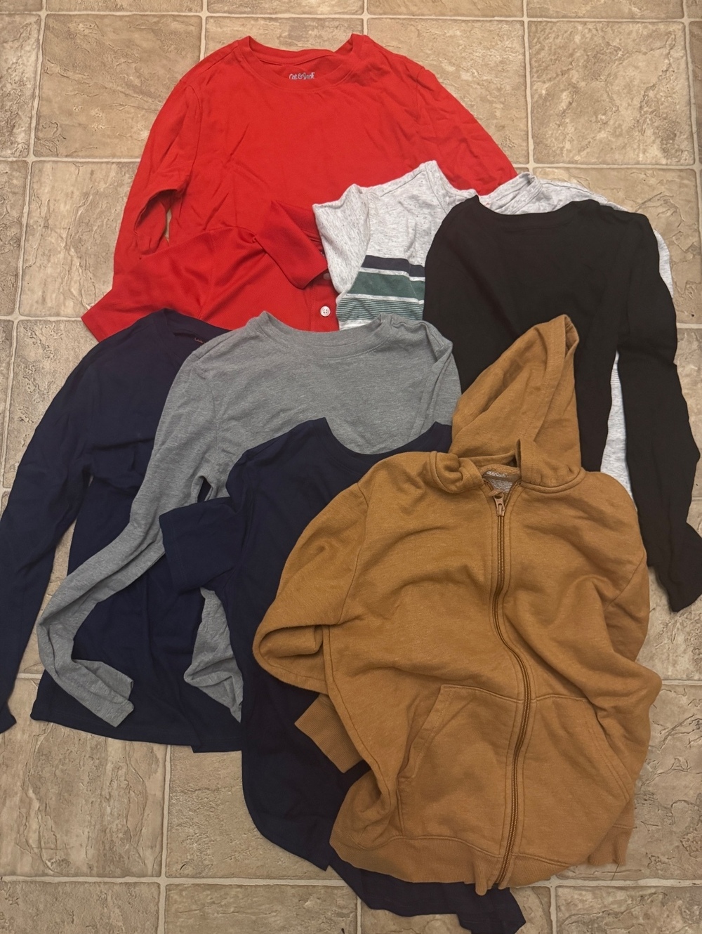 Cat & Jack Boys Large 12-14 Bundle 8 Pc Back to School Shirts Sweatshirt Lot
